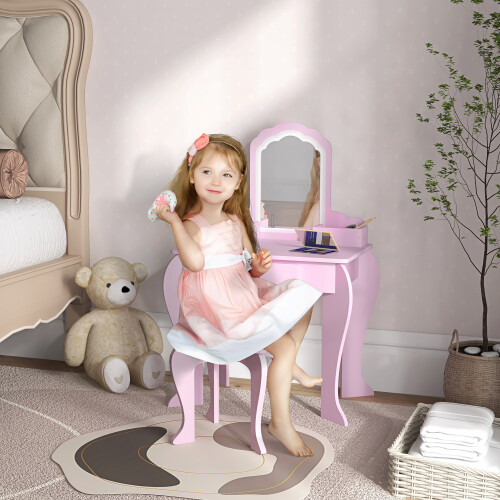 ZONEKIZ Tocador Infantil Rosa 55 x 36 x 86 cm 1