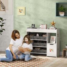(White) AIYAPLAY Kids Toy Storage with 9 Removable Boxes, Toy Storage Units