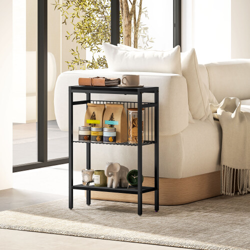 Homcom Mesa Auxiliar Negro 43 x 18 x 62.5 cm 2