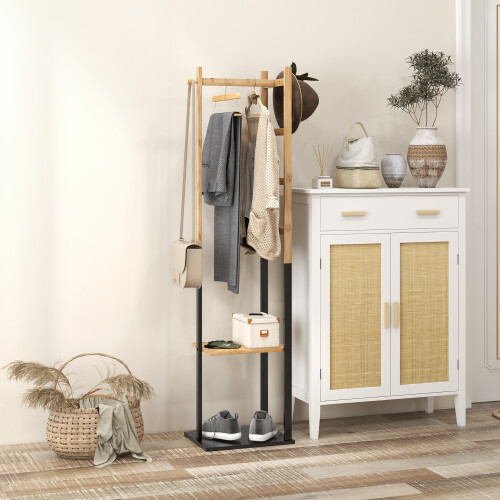 Homcom Perchero de Pie Bicolor 46 x 28.5 x 153.5 cm 1