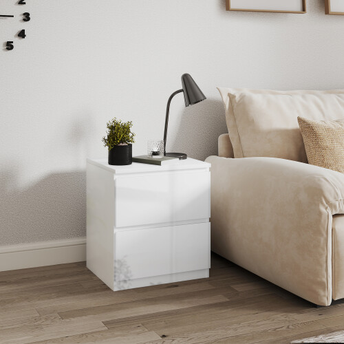 Homcom Mesita de noche Blanco 40 x 34 x 45 cm 1