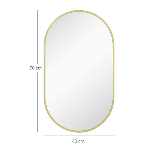 Homcom Espejo de Baño Amarillo 40 x 70 x 3 cm 2