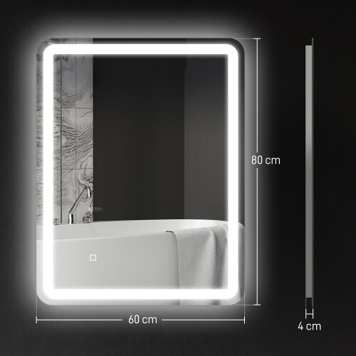 Homcom Espejo de Baño Gris 60 x 4 x 80 cm 2