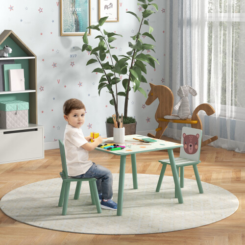 ZONEKIZ Mesa para Niño Verde 60 x 60 x 44 cm 1