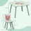 ZONEKIZ Mesa para Niño Verde 60 x 60 x 44 cm 3