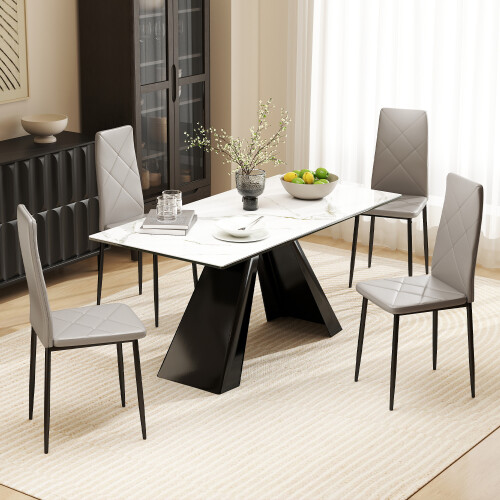 Homcom Sillas de Comedor Gris 41 x 50 x 97 cm 1