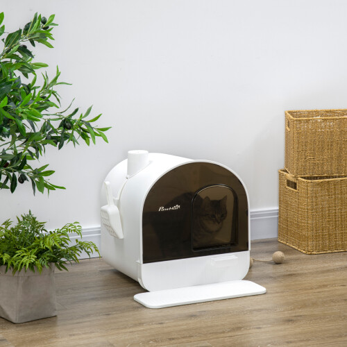PawHut Arenero para Gato Blanco 43 x 44 x 47 cm 1