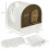 PawHut Arenero para Gato Blanco 43 x 44 x 47 cm 3