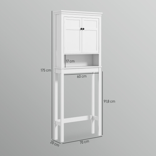 Homcom Estante sobre Inodoro Blanco 70 x 20 x 175 cm 2
