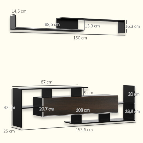 Homcom Mueble de Salón Bicolor 153.6 x 25 x 42 cm 2