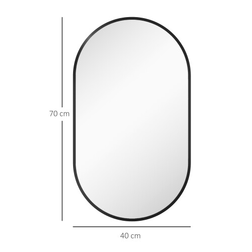 Homcom Espejo de Baño Negro 40 x 70 x 3 cm 2