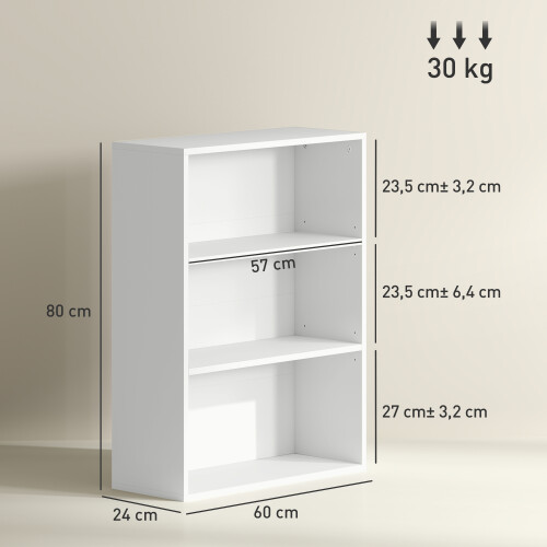 Homcom Librería Blanco 60 x 24 x 80 cm 2