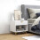 Homcom Mesita de Noche Blanco 50 x 40 x 47 cm 5