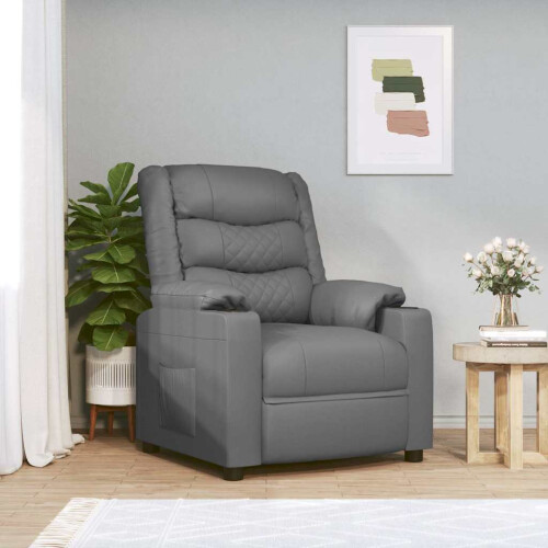 VidaXL vidaXL Massagesessel Elektrisch Grau Kunstleder