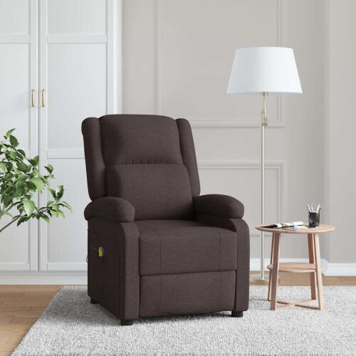 VidaXL vidaXL Ohrensessel mit Massagefunktion Dunkelbraun Stoff