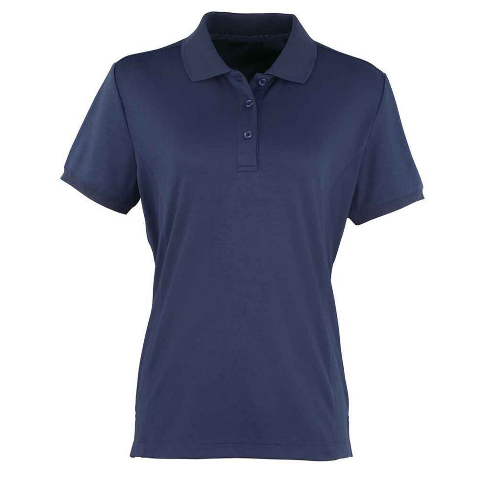 Premier (14 Uk, Navy) Womens/Ladies Coolchecker Pique Polo Shirt