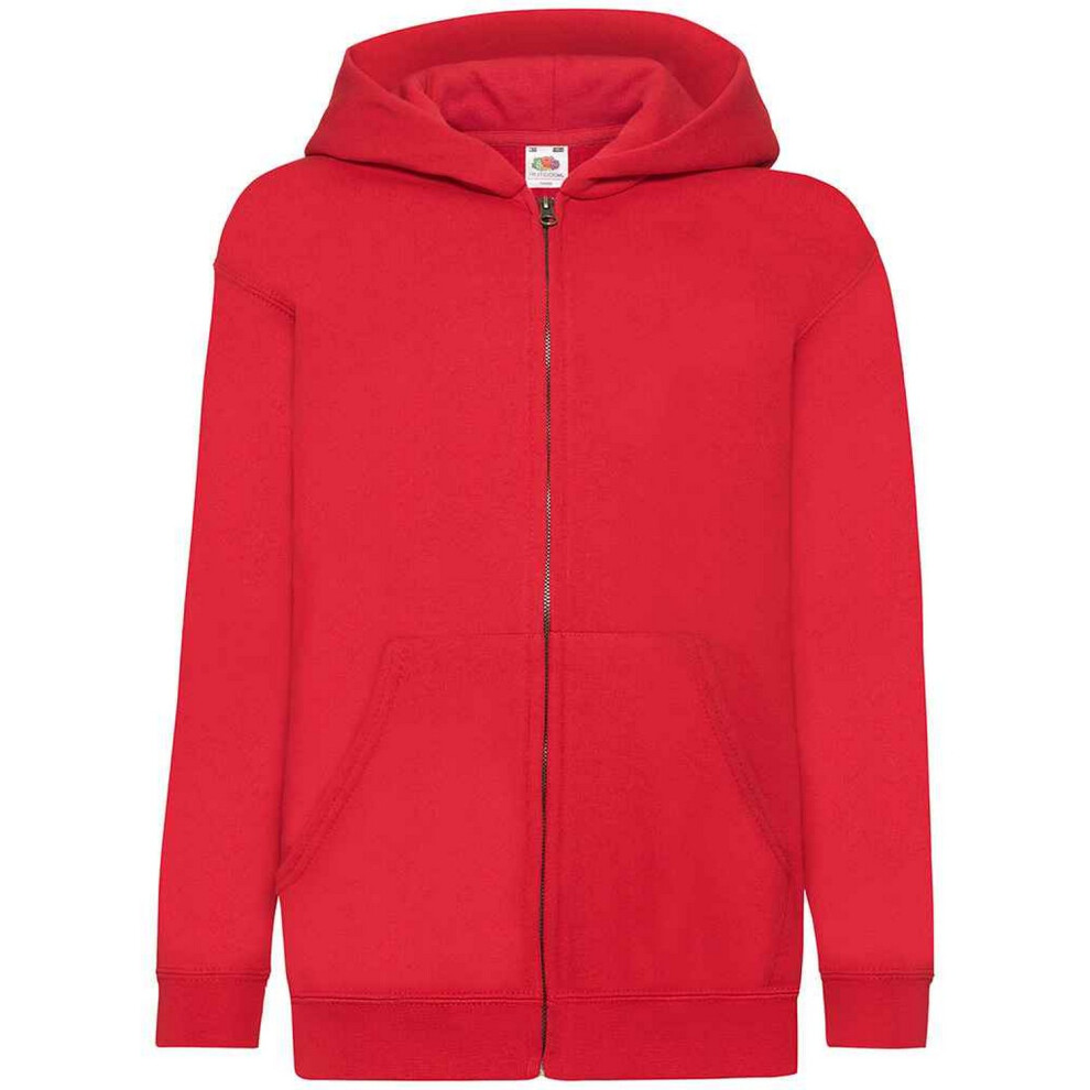 Fruit Of The Loom (9-11 Years, Red) Childrens/Kids Hooded Sweatshirt