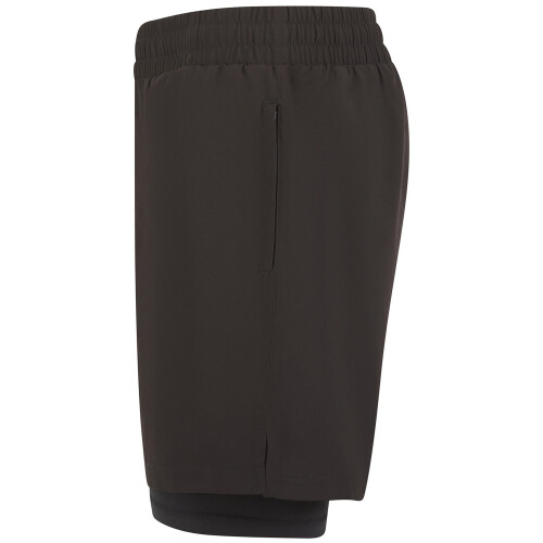 (L, Black/Black) Tombo Mens Double Layered Shorts 2