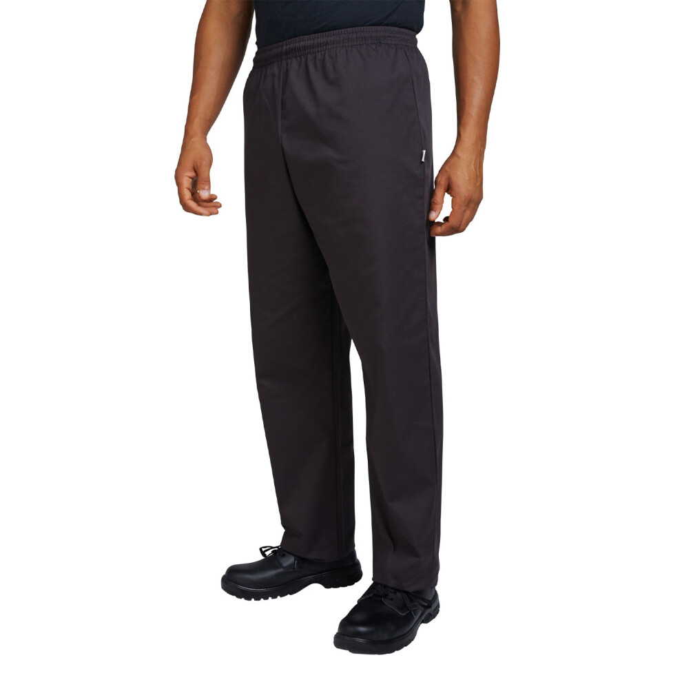 (M R, Black) Dennys Unisex Adult Elasticated Chef Trousers 5063527490223