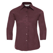 (XS, Port) Russell Collection Ladies/Womens 3/4 Sleeve Easy Care Fitted Shirt