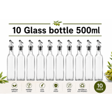 10 Pack 500ml Glass Olive Oil Dispenser Bottles