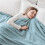 Couverture Polaire Douce Effet 3D Chaud Bleu-Vert 200x230cm 3