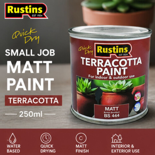 Rustins Rustins Quick Dry Small Job Matt Paint Terracotta 250ml 1
