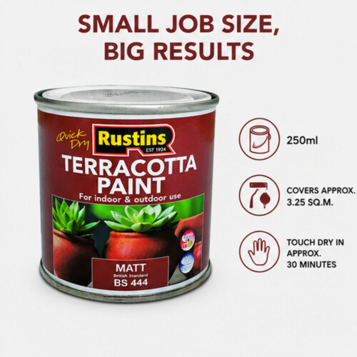 Rustins Rustins Quick Dry Small Job Matt Paint Terracotta 250ml 2
