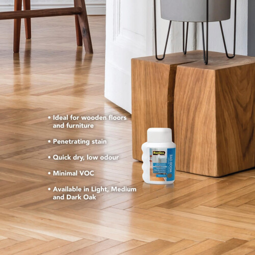 Rustins Rustins Water-Based Wood Dye Medium Oak 250ml 2