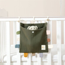 Baby Bed Side Organiser Cotton Bed Storage BagEssentials Storage Bag Baby Hanging Bag for Baby Nappy Toy Clothes,K