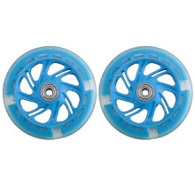 1Pair 120mm LED Flashing Wheels with Bearings Front/Rear ,Blue Edition 527