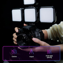 Handheld RGB Flash Photography Lighting Light Portable Clip-on Ring Flash compatible with IPhone, Samsung, IPad Mobile Phones