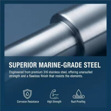 Marine-Grade Stainless Steel Flag Pole Stainless Steel Rail Mount Flag Pole for Boat Yacht Marine Use