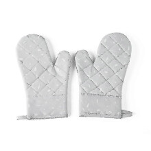 2pcs Heat Resistant Oven Gloves with Silicone Grip, Anti-Slip Baking Mitts compatible with Kitchen (Grey)