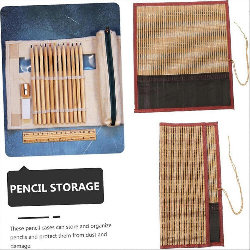 Roll Brush Pen Curtain Bamboo Pen Roll Storage Pen Bag 1
