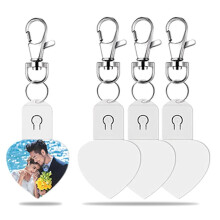 4PCS LED Sublimation Blank Keychain Acrylic Lighted Transfer DIY Crafts Fall Thanksgiving Christmas Keychain Gift C