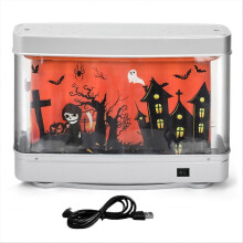 USB Fish Tank Light Aquarium Decor Night Light Virtual Dynamic LED Table Lamp Cute Room Decor Gift Halloween