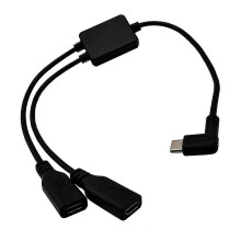 Type C USB 3.1 Angled Male to 2 Female Extension Data Charger Cable Y Splitter Yo