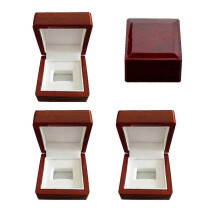 4PACK Single Hole Championship Ring Display Collection Case Wood Box Storagezh