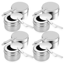 8pcs Chafing Fuel Holder,Stainless Steel Chafe Wick Fuel Holder with Cover,Heat Box Holder compatible with Chafing Dish,Barbecue JN
