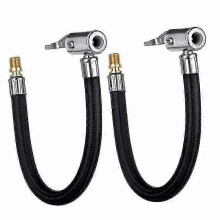 40cm Auto Car Air Tyre Tire Chuck Inflator Pump Hose Adapter Valve Pipe Tool (black+silver)(2pcs) *1