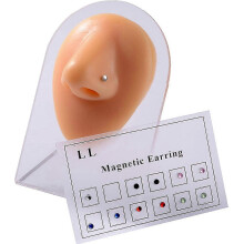 12pcs Magnetic Crystal Stud Earrings Non-Piercing Clip-On CZ Tragus Nose Lip Ring compatible with Women & Men