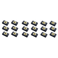 18Pcs M6 Copper Sliding Nut Side Mount Slide Track Rail Fishing Rod Pole Holder Mounting Base for Kayak Boat Canoe