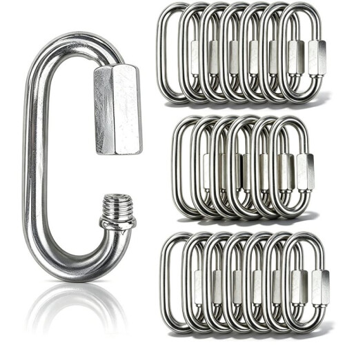 M8 Quick , 20 Pack Chain Connectors, 3" Heavy Duty Chain Hooks, 1500 LBS Capacity for Backpack, Shade Sail, Hammock