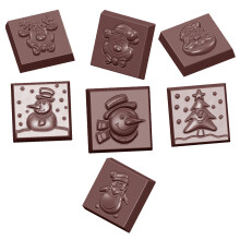 Chocolate World Polycarbonate Mould Caraque Christmas Figures CW1660