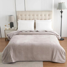 Silver 400GSM Roll Sofa Bed Mink Blankets Throw