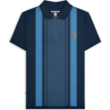 (L, Navy Moonlit Ocean) Lambretta Mens Classic Polo Short Sleeve Polo Shirt