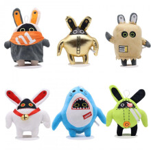 (White and red, 1pcs) Zenless Zone Zero Bangboo Plushie Pillow Keychain Cos Figure Shark Ians Stuffed Toy Decorative Brooch Cute