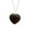 (Tiger Eye) Crystal Heart Pendant on Silver Chain 1