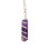 (Amethyst) Wire Wrapped Crystal Gemstone Pencil Pendant on Chain 1